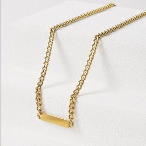 SHEIN MOTF Gold Color Plated Bar Chain Necklace